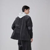 ¥【予約商品|10月中旬お届け】Embroidered Corduroy Jacket「marina-moji003」 Charcoalmarina