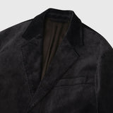 ¥【予約商品|10月中旬お届け】Embroidered Corduroy Jacket「marina-moji003」 Charcoalmarina