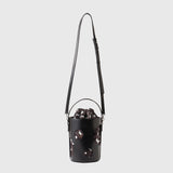 CUTTING LEATHER BUCKET BAG「(無題)(丸)」Sanae Sasaki