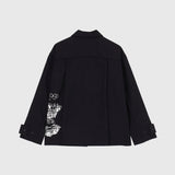 Hand-Screen Printed Coach Jacket「楽譜 spiritoso」