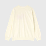 Tricot brodé cœur, coloris écru