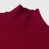【HEART】 Bicolor Knit Pullover Bordeaux