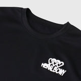 【HEART】 Embroidered Smooth Pullover Black