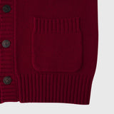 【HEART】 Bicolor Knit Cardigan BordeauxHERALBONY