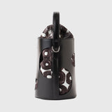 CUTTING LEATHER BUCKET BAG「(無題)(丸)」Sanae Sasaki