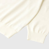 Tricot brodé cœur, coloris écru
