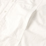 Textured Embroidered Band Collar Shirt「楽譜(No.2)」 White
