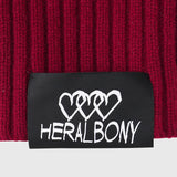 【HEART】 Bicolor Knit Pullover Bordeaux