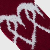 【HEART】 Bicolor Knit Cardigan Bordeaux