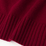 【HEART】 Bicolor Knit Cardigan Bordeaux
