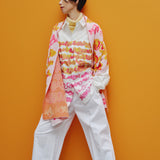 ジャガードマフラー「red gradation brush1-mm2025」