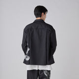 Hand-Screen Printed Coach Jacket「楽譜 spiritoso」