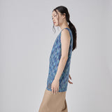 【予約商品|9月下旬お届け】Color Stripe Long Tank Top (Art-Inspired)「夜景」