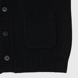 【HEART】 Bicolor Knit Cardigan Black
