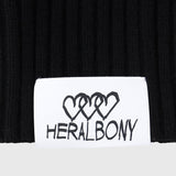 【HEART】 Bicolor Knit Pullover Black