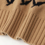 【HEART】 Bicolor Knit Pullover BeigeHERALBONY