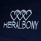 【HEART】Logo T-Shirt Horizontal Triple Heart Navy