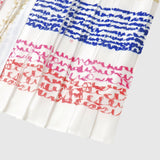 Jupe longue plissée « gold brush1-mm2025・blue calligraphy1-mm2025・red calligraphy1-mm2025 »