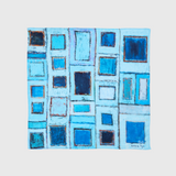 シルク混バンダナ「青い窓」