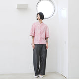 ¥【予約商品|6月中旬お届け】ノーカラーシャツ「りんご」Yukio Watanabe