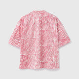 ¥【予約商品|6月中旬お届け】ノーカラーシャツ「りんご」Yukio Watanabe