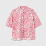 ¥【予約商品|6月中旬お届け】ノーカラーシャツ「りんご」Yukio Watanabe