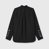 ¥【予約商品|7月末お届け】デザインシャツ(ショルダー切替) 「(無題)(丸)」 ブラックSanae Sasaki