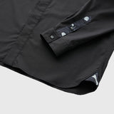 ¥【予約商品|7月末お届け】デザインシャツ(ショルダー切替) 「(無題)(丸)」 ブラックSanae Sasaki