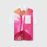 ¥【予約商品|8月末〜9月上旬お届け】アートパネル半袖シャツ「タイトル不明 Red」Shigaku Mizukami