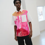 ¥【予約商品|8月末〜9月上旬お届け】アートパネル半袖シャツ「タイトル不明 Red」Shigaku Mizukami