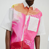 ¥【予約商品|8月末〜9月上旬お届け】アートパネル半袖シャツ「タイトル不明 Red」Shigaku Mizukami