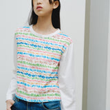 ¥【予約商品|8月末〜9月上旬お届け】コットンカーディガン「colorful brush1 - mm2025」marina