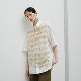 ¥【予約商品|8月末〜9月上旬お届け】アートパネル半袖シャツ「kin - mm2024」marina