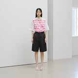 ¥【予約商品|8月末〜9月上旬お届け】アートパネル半袖シャツ「pink - mm2024」marina