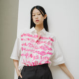 ¥【予約商品|8月末〜9月上旬お届け】アートパネル半袖シャツ「pink - mm2024」marina