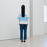 ¥【予約商品|8月末〜9月上旬お届け】アートボーダーチュニックTシャツ「blue brush - mm2025」marina