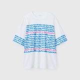 ¥【予約商品|8月末〜9月上旬お届け】アートボーダーTシャツ「blue brush - mm2025」marina
