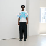 ¥【予約商品|8月末〜9月上旬お届け】アートボーダーTシャツ「blue brush - mm2025」marina