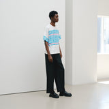 ¥【予約商品|8月末〜9月上旬お届け】アートボーダーTシャツ「blue brush - mm2025」marina