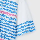 ¥【予約商品|8月末〜9月上旬お届け】アートボーダーTシャツ「blue brush - mm2025」marina