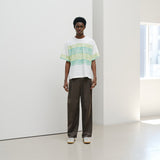 ¥【予約商品|8月末〜9月上旬お届け】アートボーダーTシャツ「green brush - mm2025」marina