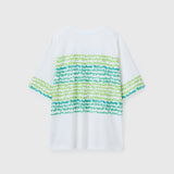 ¥【予約商品|8月末〜9月上旬お届け】アートボーダーTシャツ「green brush - mm2025」marina