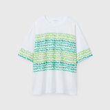 ¥【予約商品|8月末〜9月上旬お届け】アートボーダーTシャツ「green brush - mm2025」marina