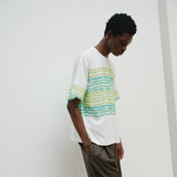 ¥【予約商品|8月末〜9月上旬お届け】アートボーダーTシャツ「green brush - mm2025」marina