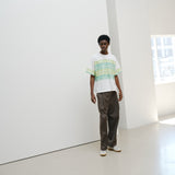 ¥【予約商品|8月末〜9月上旬お届け】アートボーダーTシャツ「green brush - mm2025」marina