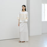 ¥【予約商品|8月末〜9月上旬お届け】アートボーダーチュニックTシャツ「kin - mm2024」marina