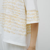 ¥【予約商品|8月末〜9月上旬お届け】アートボーダーチュニックTシャツ「kin - mm2024」marina