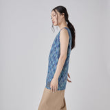 ¥【予約商品|9月下旬お届け】Color Stripe Long Tank Top (Art-Inspired)「夜景」Kaoru Iga
