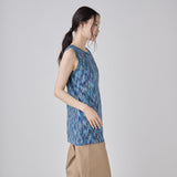 ¥【予約商品|9月下旬お届け】Color Stripe Long Tank Top (Art-Inspired)「夜景」Kaoru Iga
