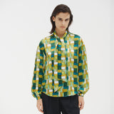 ¥【予約商品|9月下旬お届け】サテンボウタイブラウス「緑の風景」Kaoru Iga